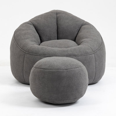 Soft Bean Bag Chair with Footstool Bean Bag Sofa Floor Sofa Floor Chair Large Bean Bag Chair
