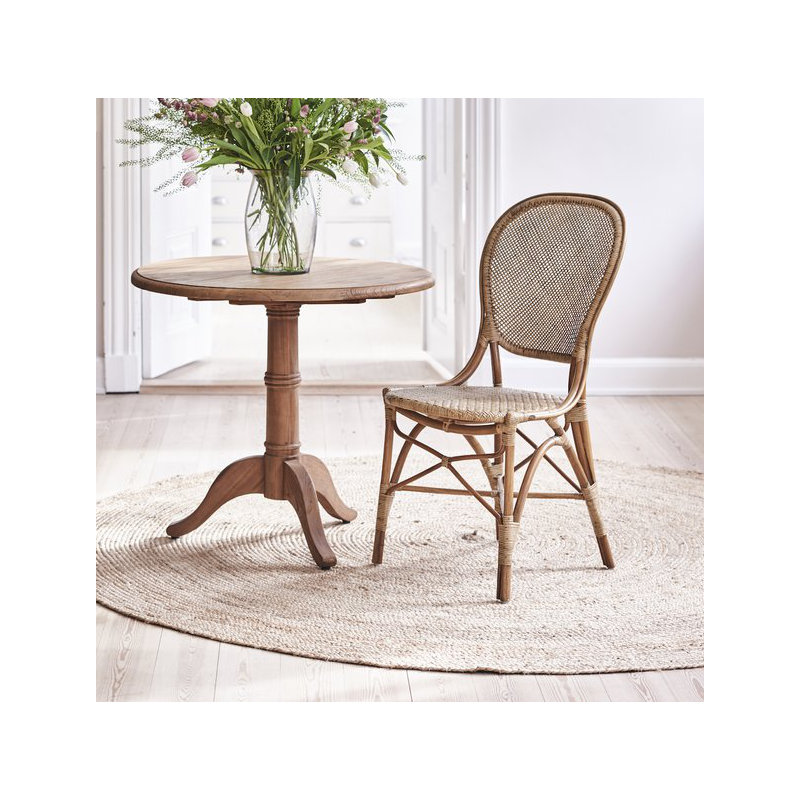 Rossini Rattan Dining Side Chair, Black