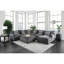 Grand repose-pieds carré rembourré de style contemporain avec couche modulaire en mousse à mémoire de forme et pieds fuselés beige-1699693063