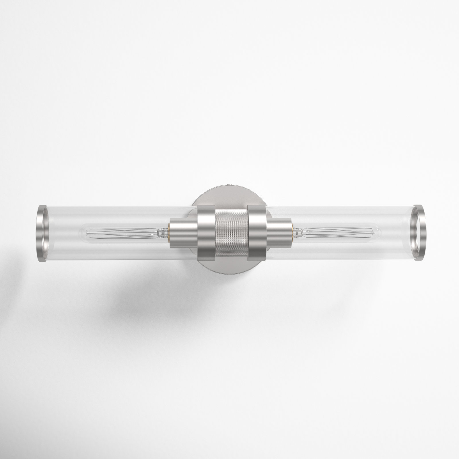 Atley 2 Light Transparent Dimmable Bath Bar, Polished Nickel