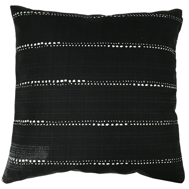 Housse et insert de coussin carré Inline, 18 po x 18 po, Noir