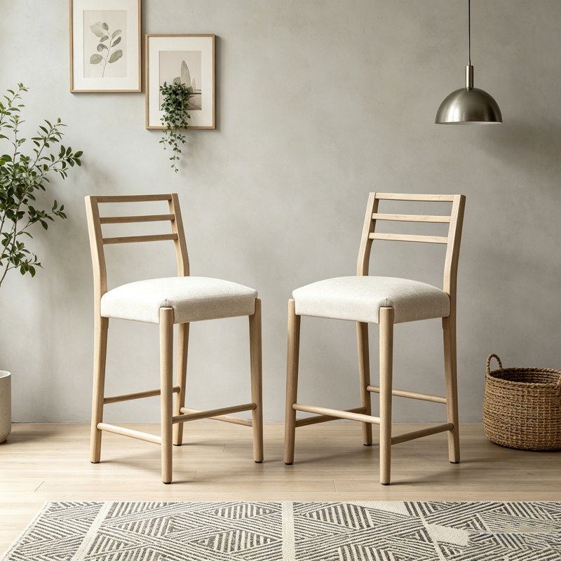 Ensemble de 2 tabourets de bar rembourrés en velours avec dossier, repose-pieds et cadre doré pour une cuisine et une salle à manger élégantes
