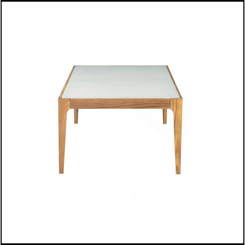 Table basse avec plateau en verre givré