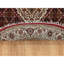 Tapis rond rouge / brun clair / ivoire noué à la main de conception unique 3 pi 4 po Fritzie