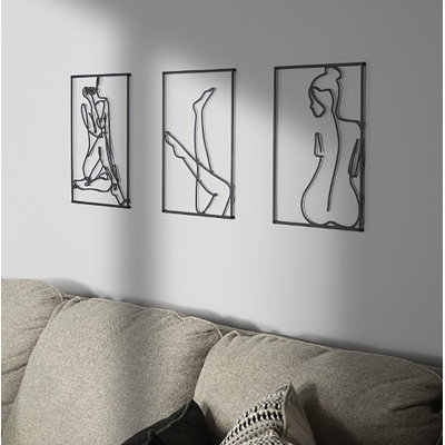 Ensemble de 3 décorations murales minimalistes en métal