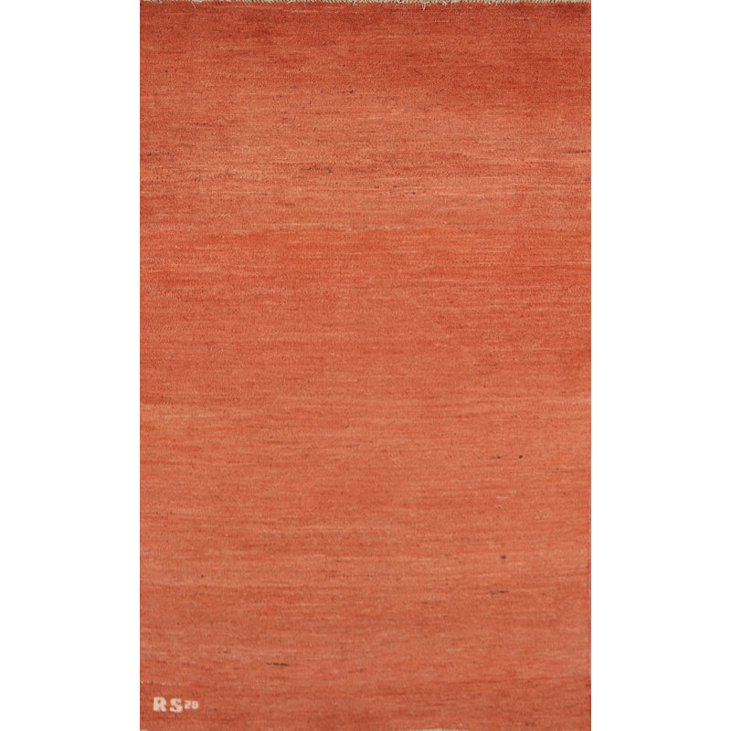 Tapis orange moderne Gabbeh 3 x 5
