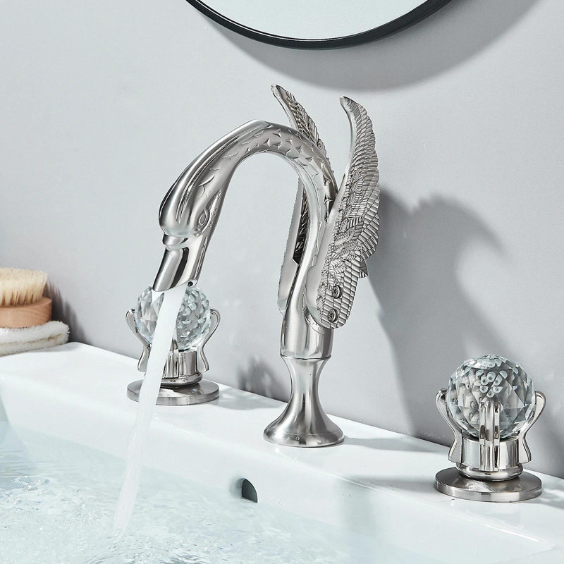 Widespread 2-handle Bathroom Faucet, Brushed Nickel