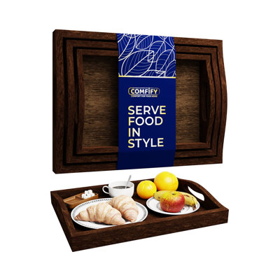 Ensemble de 3 plateaux en bois pour le divertissement