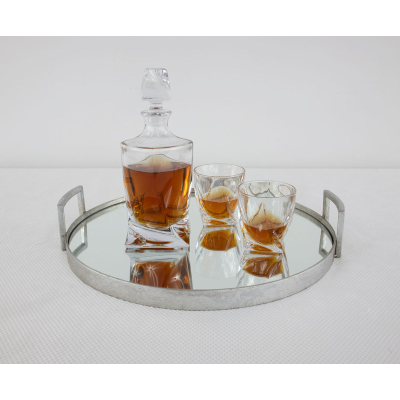 Ono Decorative Tray, Antiqued Silver Leaf