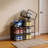 6 Black foldable shoe storage boxes