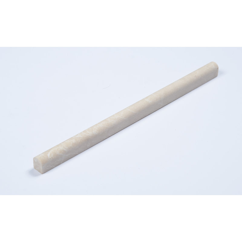 Botticino 12" x 0.5" Marble Pencil Liner Tile Trim in Beige