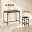 Kerman 5-Piece Breakfast Bar and Stools Set Space Saving Rustic Brown