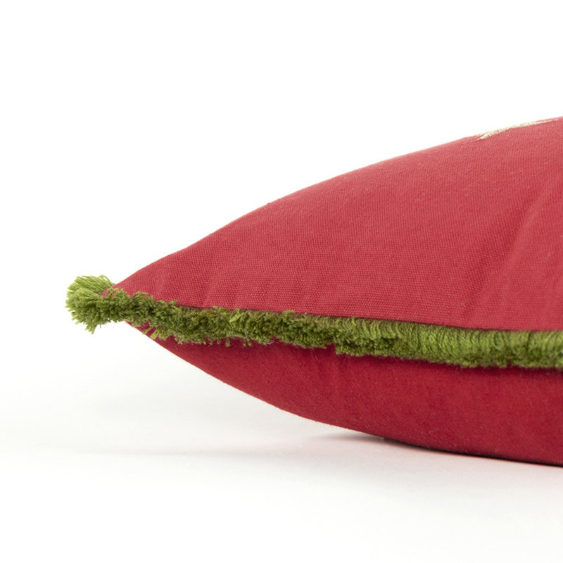 Coussin rouge et vert brodé Sparkle