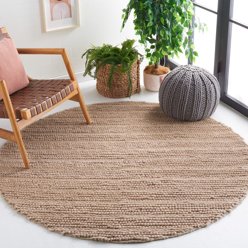 Tapis beige Charvik, Rond 6 pi
