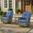 Outdoor Swivel Rocker Chairs, 3 Piece Wicker Patio Set with Thickened Cushions, High Back, Deep Seating, Wide Armrest, Outdoor Swivel Chairs for Porch, Deck-1712057251-1742558630