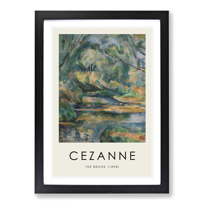 The Brook by Paul Cezanne - Picture Frame Painting, Black Framed, 36cm H x 27cm W x 2cm D