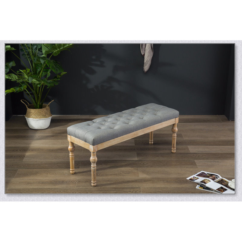 Habit Solid Wood Button Tufted Dining Bench, Simple design, comfortable and durable, multi-functional bench