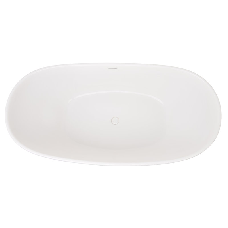 Marquis 65'' L Air Bathtub, Glossy White, Matte Black