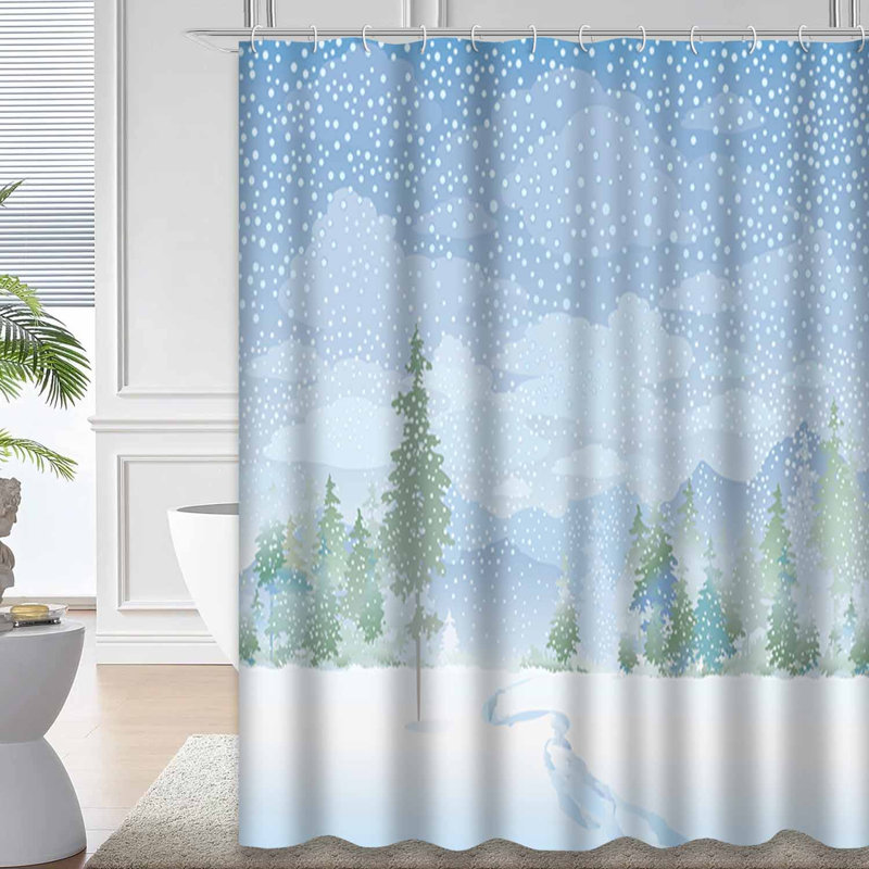 Rideau de douche Winter Snow Forest, L 72 po x l 78 po