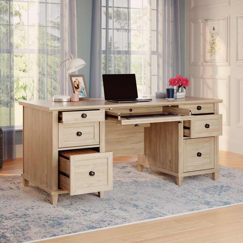 Credenza Desk, Chalk Oak