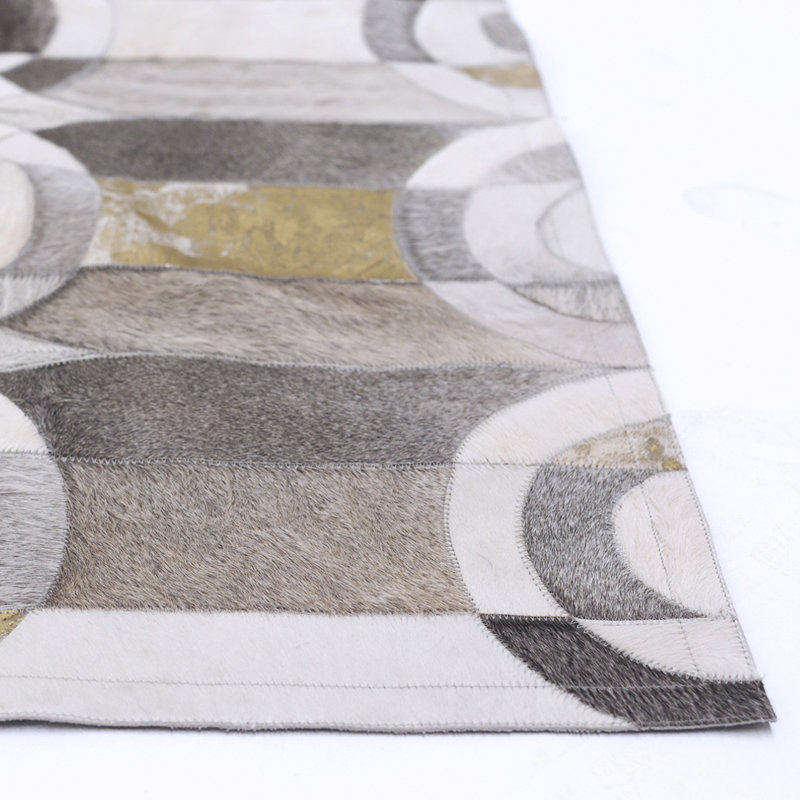 Cowhide Area Rug in Gray, Runner 2'7" x 13'1"