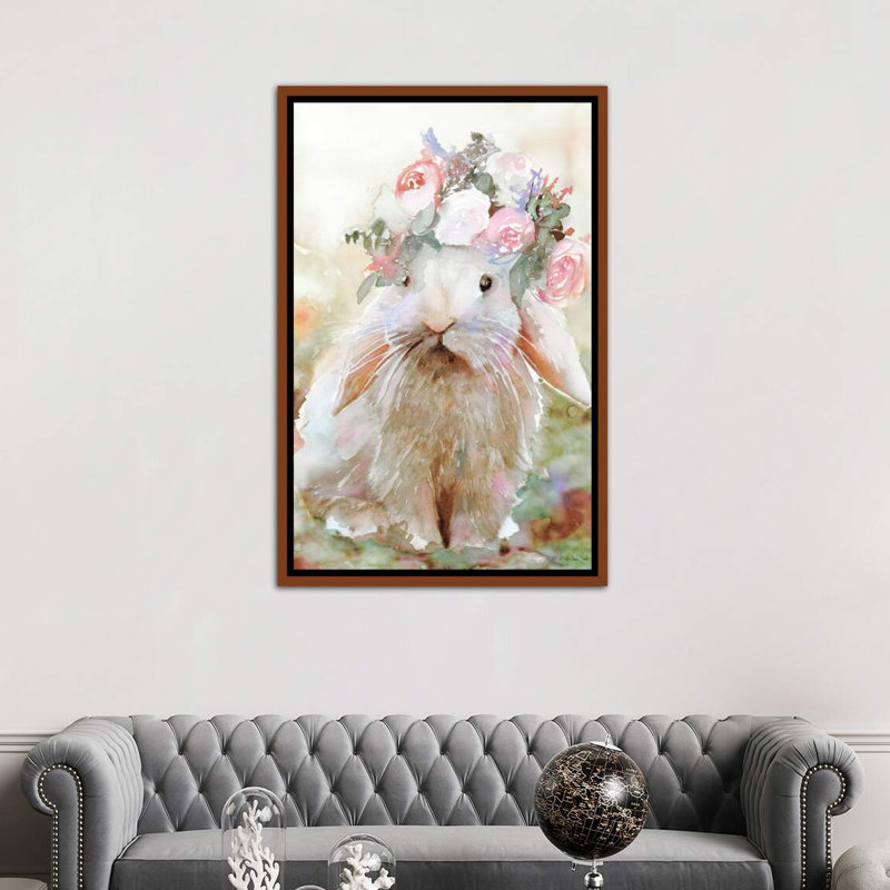 Bunny Sophia - reproduction d'art, Toile avec cadre en bois classique, H 40 po x l 26 po x P 1,5 po