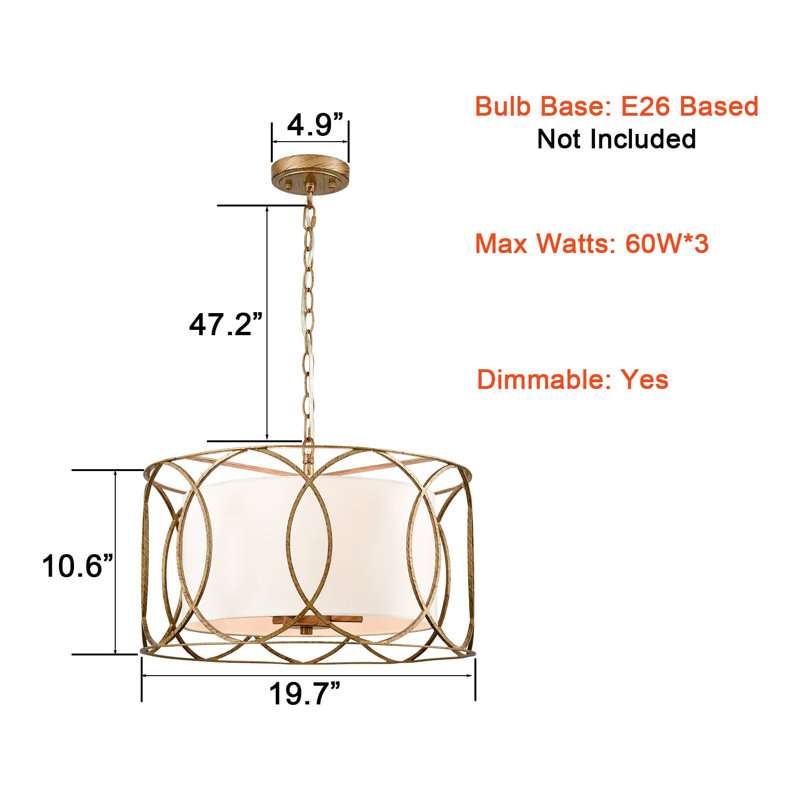 Luminaire suspendu 3 lumières Modern