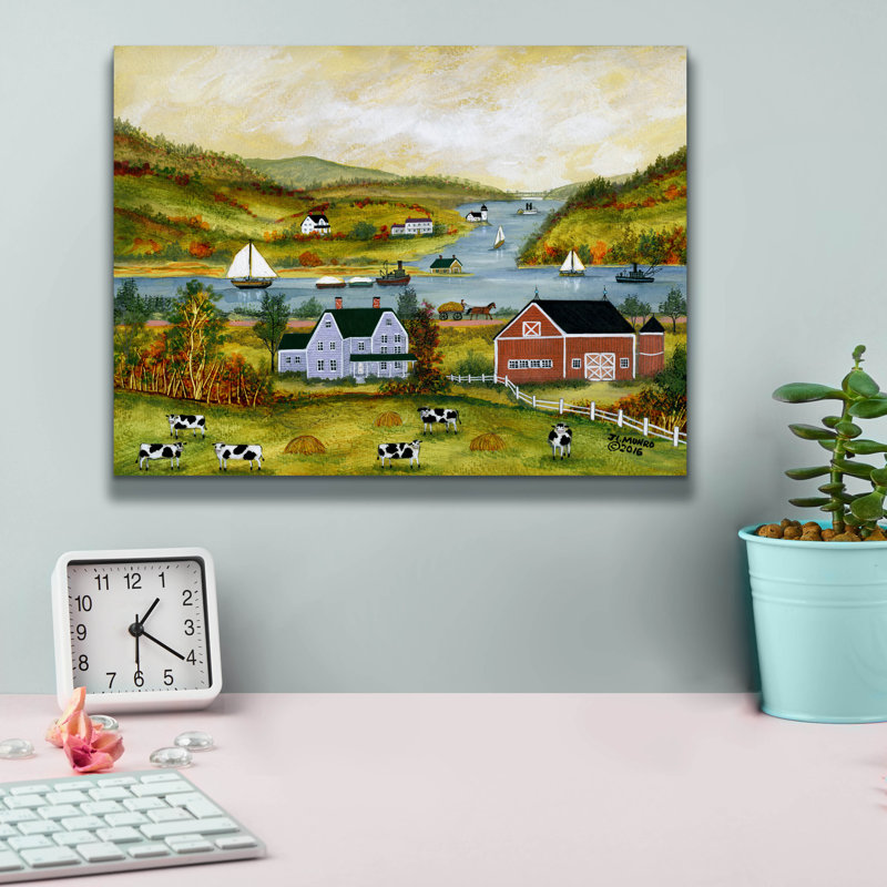 Toile épique Graffiti «Hudson River In Autumn» par JL Munro, 16 po x 12 po