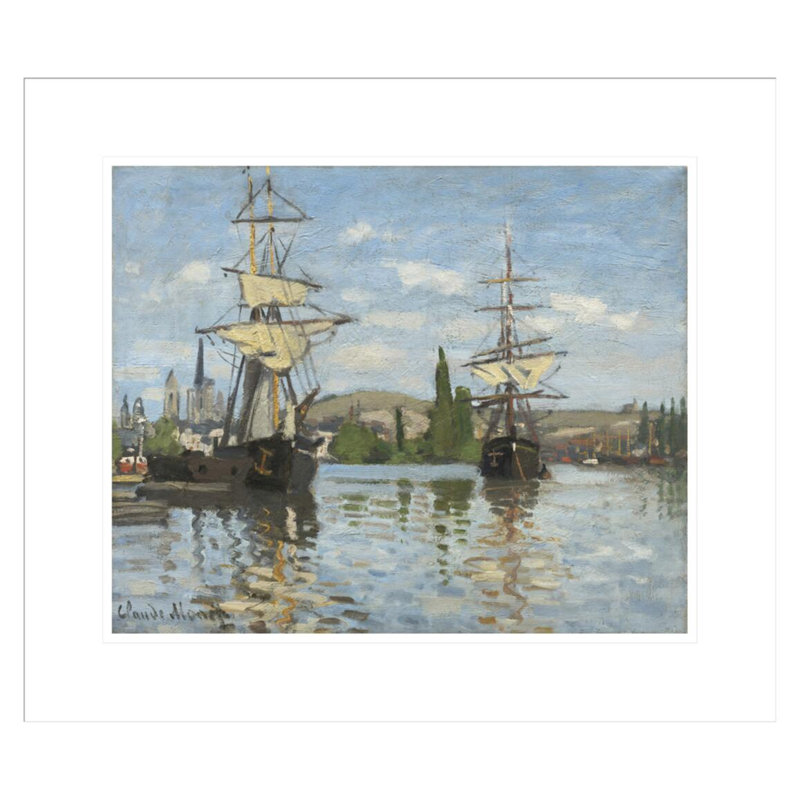 Navires à cheval sur la seine à Rouen par Claude Monet, impression giclée encadrée, H 17,75 po x l 20,52 po