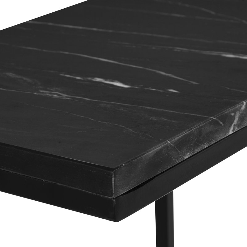 Table de bout en marbre uni Wallace, Noir, Noir, noir, noir, noir