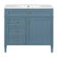 Meuble-lavabo moderne 36 po avec lavabo supérieur à 2 tiroirs et tiroir basculant, meuble-lavabo simple