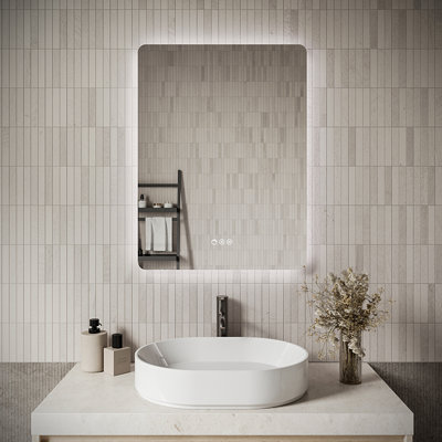 Streamline Rectangular Frameless LED Bathroom Vanity Mirror with Defogger, Dimmability, Color Temperature Change