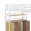 Lit mezzanine double en métal avec garde-robe de rangement-283356980