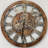 Wall Clock 24" Round Oversized for Living Room decor with Real Moving Gears America Collection-73808859