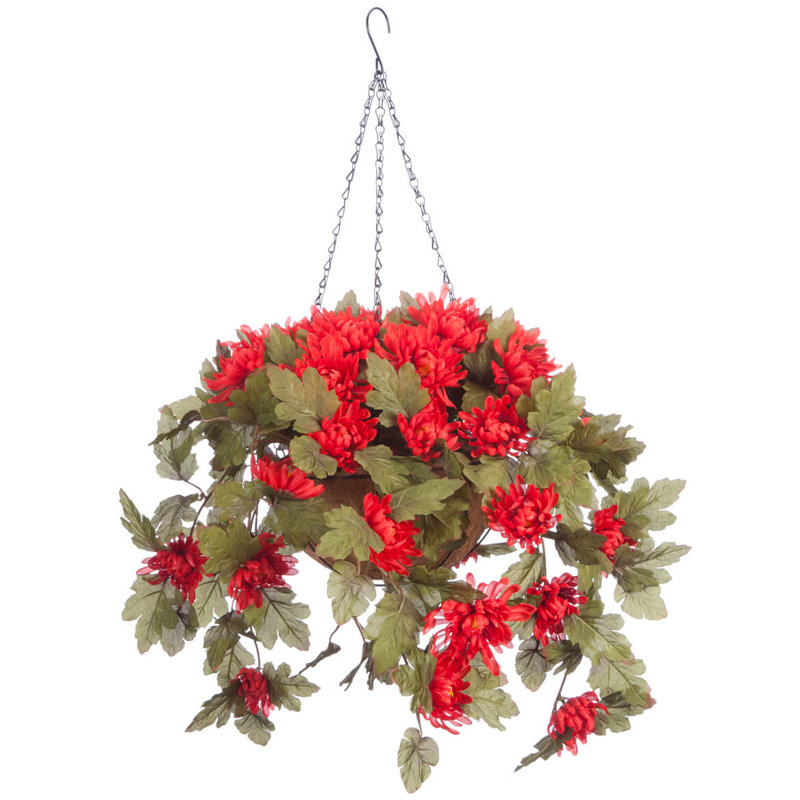 Panier suspendu pour chrysanthèmes OakRidge entièrement assemblé, Red