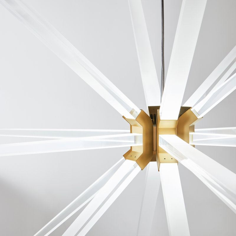Photon 18 - Light LED Chandelier, Satin Nickel, 31.8" H x 48" W x 48" D