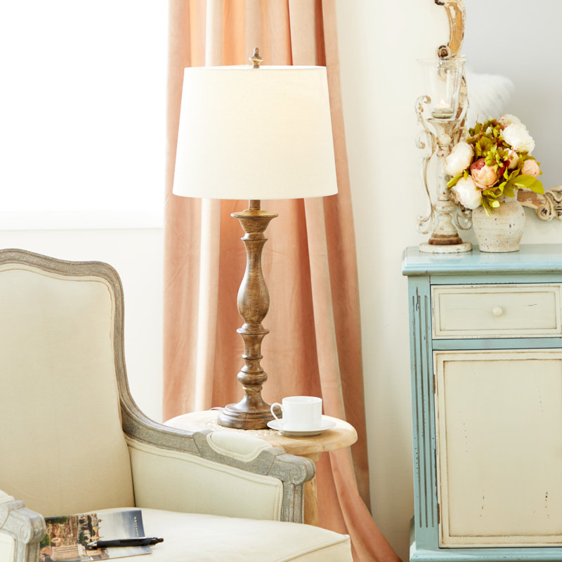 Layla Stone Table Lamp, Espresso