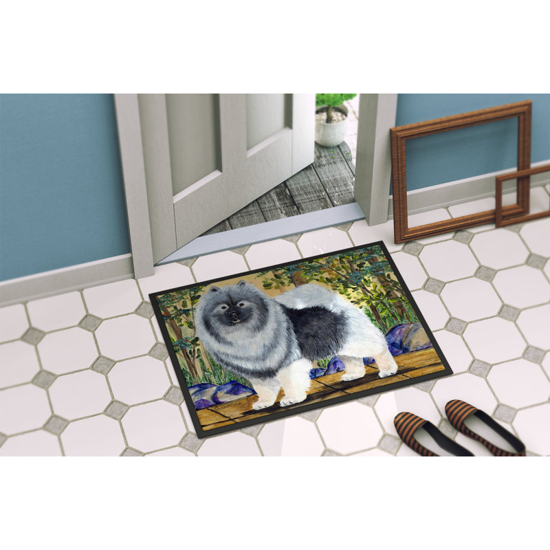 Paillasson d’intérieur antidérapant Tahlequah Keeshond, Rectangle 1 pi 6 po x 2 pi 3 po