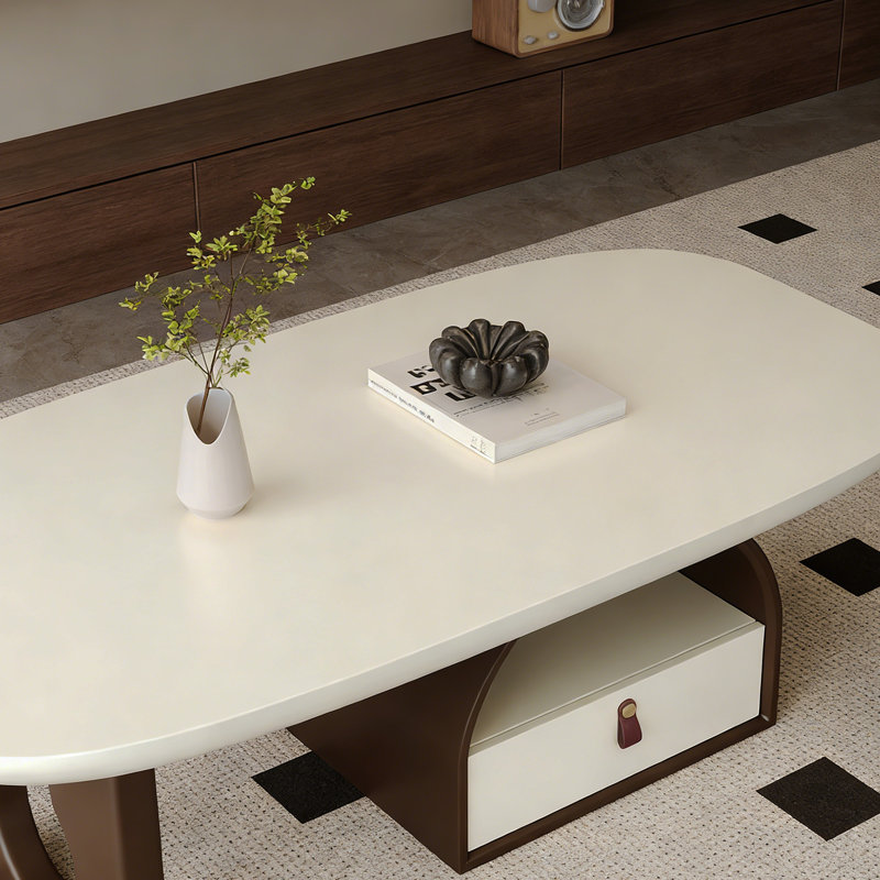 Table basse avec petit tiroir Creative, H 15,74 po x L 47,24 po x l 25,59 po, Caramel