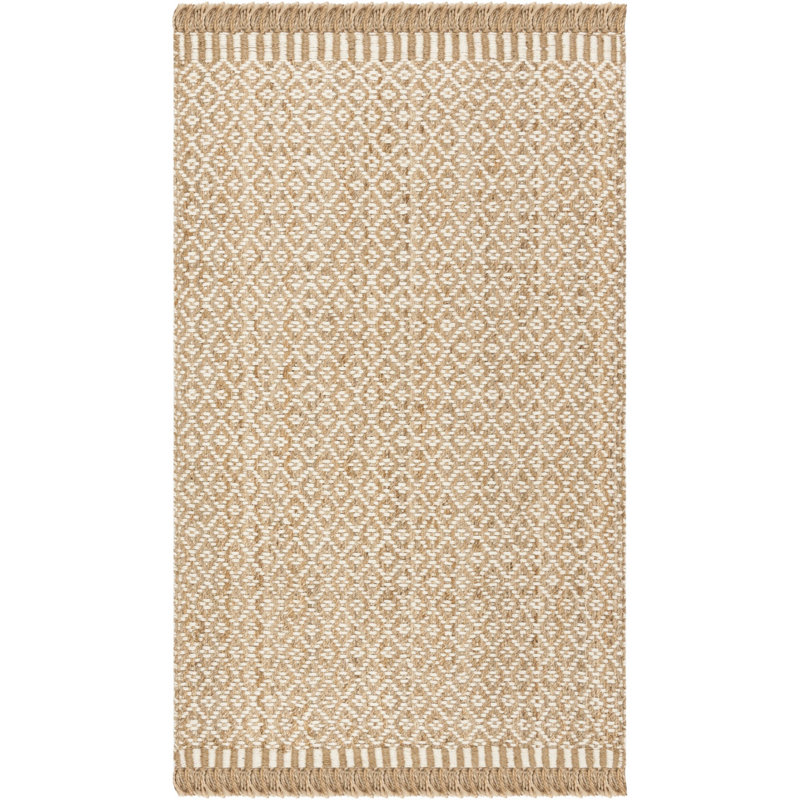 Nicholson Hand Woven Jute Area Rug, Rectangle 6 pi x 9 pi