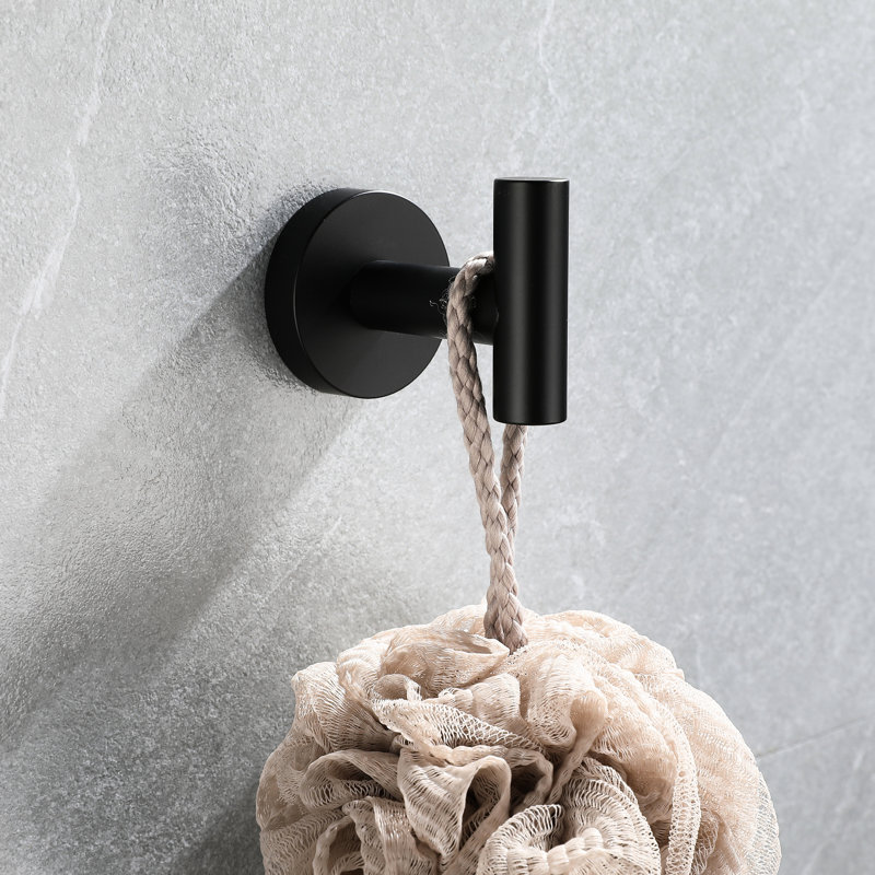 Matte Black Aluminium 5 Bathroom Towel Rack - Wall Mount And Reliable For Various Rooms Quick Easy Installation Mounted 5 Piece In Trustworthy Bath, Bedroom, Laundry, Kitchen To Install