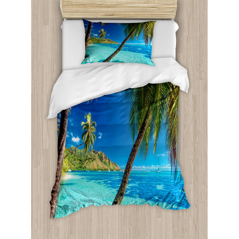 Coastal Polyester Duvet Cover, Twin Duvet Cover + 1 Sham