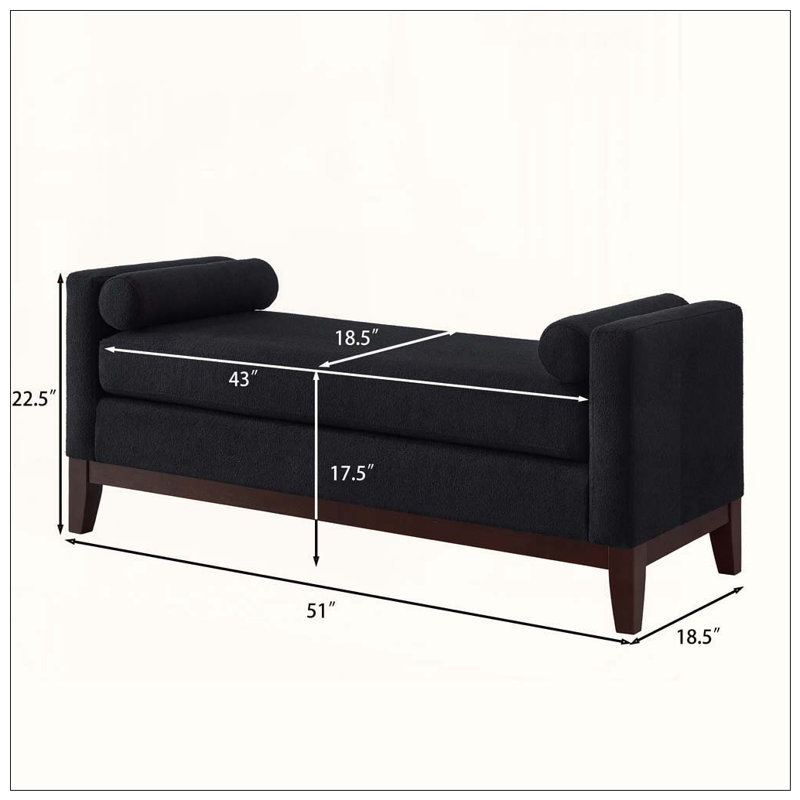 Grand repose-pieds rembourré en tissu avec coussins, Black