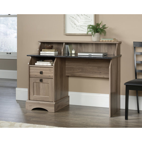 Sauder Harbor View Computer Armoire with Hidden Desk, Antiqued Paint Finish