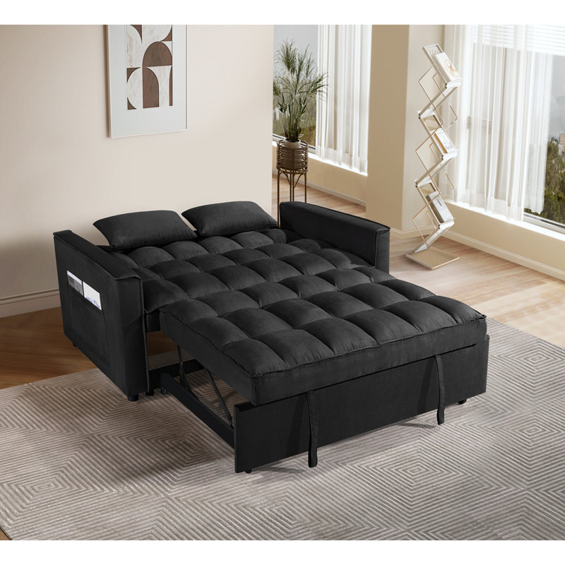Canapé-lit escamotable - Canapé-lit convertible 3 en 1, canapé-lit en suède résistant à l'usure amélioré, canapé-lit avec canapé-lit escamotable pour petit appartement