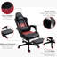 Fauteuil de jeu en cuir noir Diamond Pu - Fauteuil inclinable à haut dossier avec repose-pieds, hauteur réglable, soutien lombaire