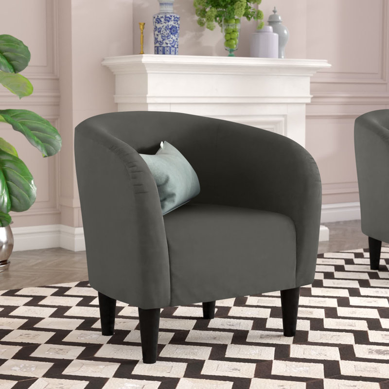 Fauteuil demi-tonneau de 29,50 po de largeur, Toulan en sergé graphite