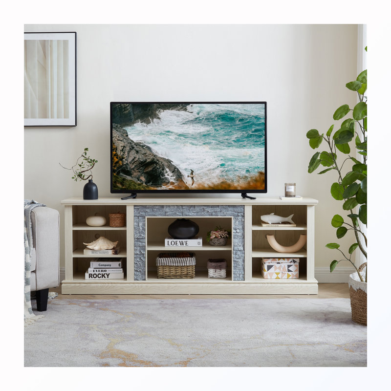Meuble télé avec tablettes, White