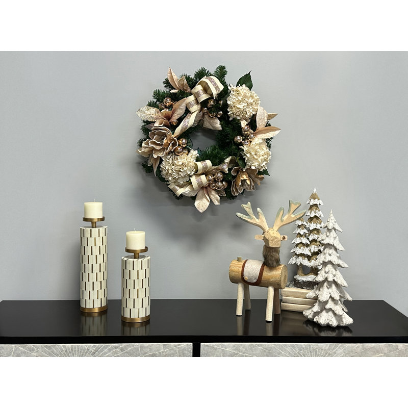 Jhumki Handcrafted Faux Evergreen 28'' Wreath