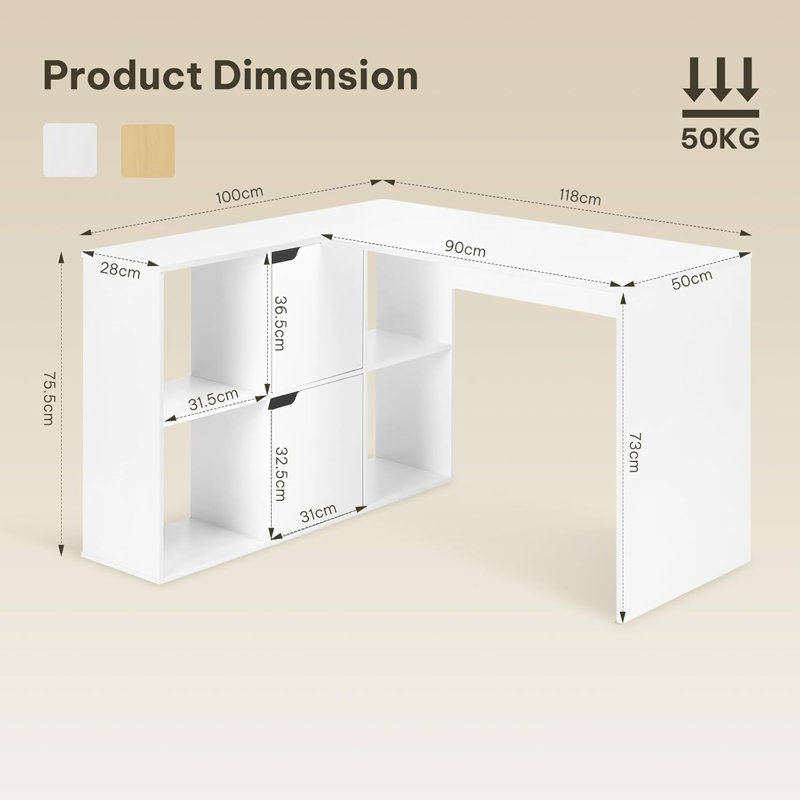 Osgar L-Shaped Writing Desk